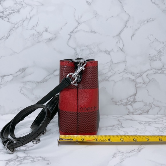 Coach Buffalo Plaid Mini Bucket Bag - Picture 5 of 6